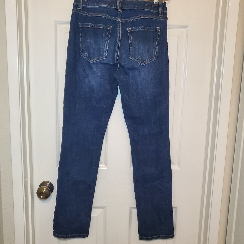 Cabi High Straight jeans Sz 2 Distressed Blue - Picture 5 of 9